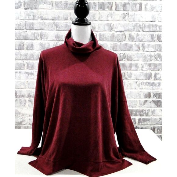 Pink Pom Pom Sweaters - Victoria's Secret Pink Campus Cowl Neck Pullover Tunic Maroon Small New